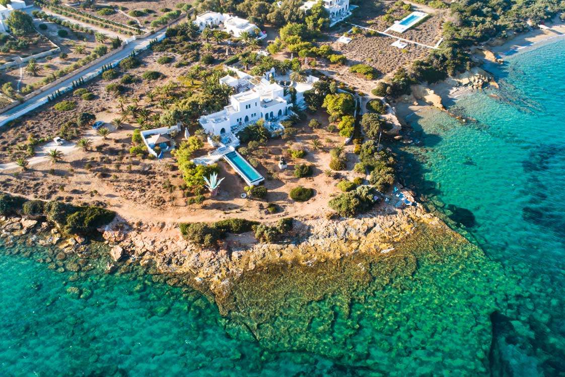 Strand, Villa, Griechenland, Insel, Wasser, Meer